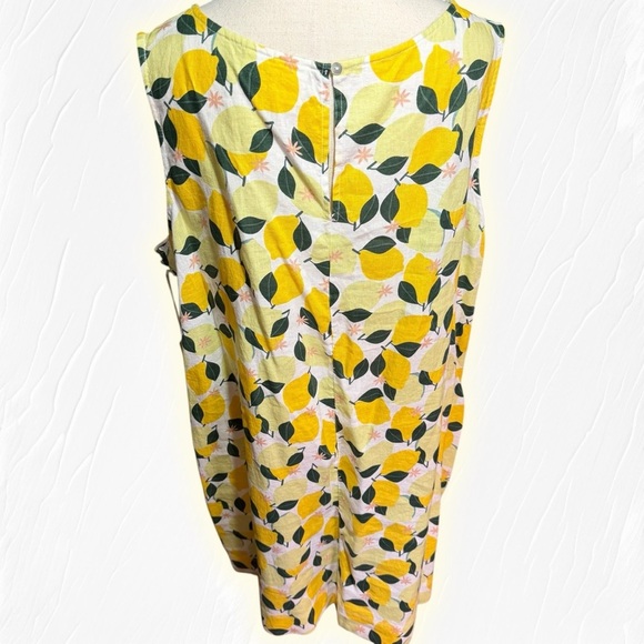 NWT C&C California 100% Linen Summer Lemon & Leaf Printed Shift Dress Size 2X - Picture 10 of 15